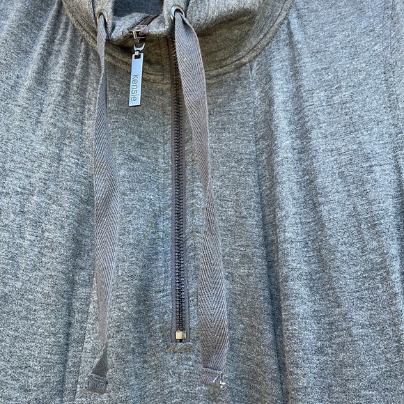 Kensie Size Large Woman's Gray NWT Dress Modern Design Stretch Long Sleeve - Picture 3 of 15